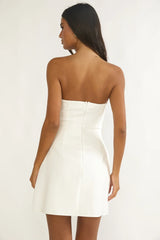 Serenelle Foldover Bust Mini Dress White