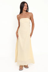 Cyrus Strapless Maxi Dress - Butter Yellow