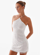 Rumi Beaded Mini Dress - White