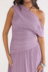 Amretha Asymmetric Neckline Maxi Dress Amethyst