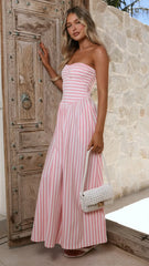 Tarika Maxi Dress - Pink Stripe