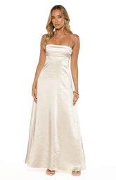 Natasha Cream Satin Maxi Dress