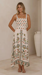 Michaela Maxi Dress - Green Floral