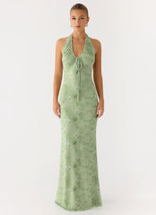 Ask You Twice Maxi Dress - Blurred Lime