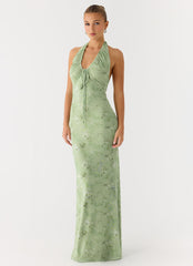 Ask You Twice Maxi Dress - Blurred Lime