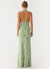 Ask You Twice Maxi Dress - Blurred Lime
