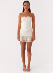 Call Me Never Strapless Corset Top - Ivory