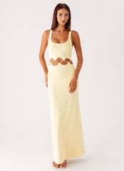 Dreamboat Beaded Maxi Dress - Yellow