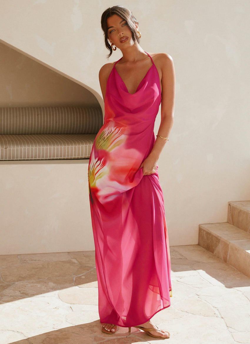 Fantasy Maxi Dress - Pink Tropical