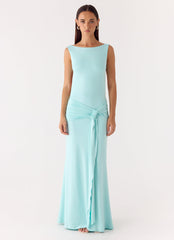 Fault Line Maxi Dress - Aqua