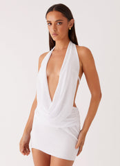 Elysia Chiffon Mini Dress - White