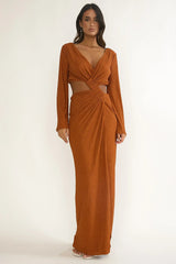 Desert Muse Cut-Out Twist Maxi Dress Ginger