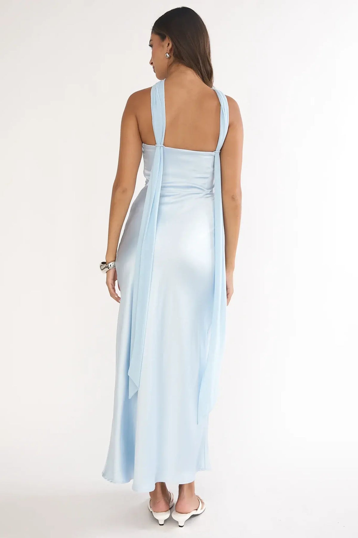 Lior Detachable Shoulder Maxi Dress Blue