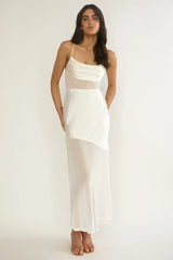 Golden Era Sheer Waist Maxi Dress Oyster